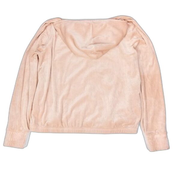 FILA 90 Y2K Pink Velour Athleisure Pullover 1/4 Zip Hoodie Jacket Womens Large - Picture 4 of 5